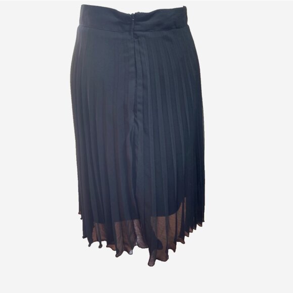 Eloquii Black Sheer Pleated Chiffon Skirt 18/20 Lined Flowing Midi - Picture 2 of 8
